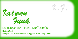 kalman funk business card